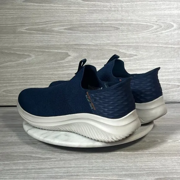 Skechers Ultra Flex 3.0 Mens 11 Shoes Navy Blue Slip In Hands Free Smooth Step