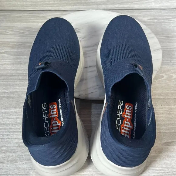 Skechers Ultra Flex 3.0 Mens 11 Shoes Navy Blue Slip In Hands Free Smooth Step