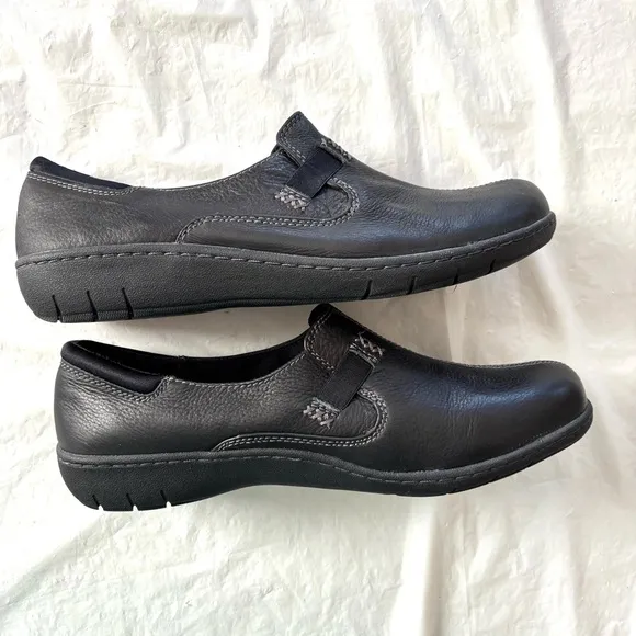 Skechers Washington Ellensburg Black Leather Slip-On Shoes SZ 11 NWOT Relax fit