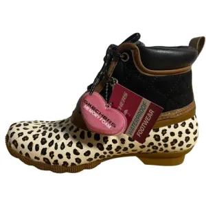 Skechers Waterproof Duck Boots in Black Leopard Womens Size 6