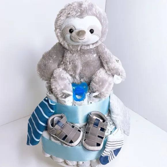 Sloth Diaper Cake, Baby Shower Gift