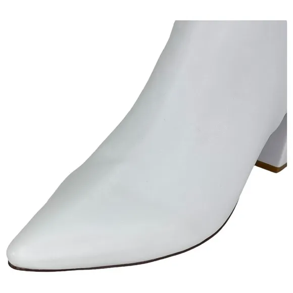 SMASH Shoes Chiku White Faux Leather Womens Ankle Boots Size 12W
