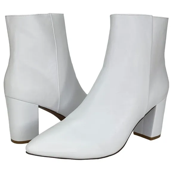 SMASH Shoes Chiku White Faux Leather Womens Ankle Boots Size 12W