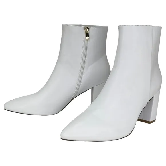SMASH Shoes Chiku White Faux Leather Womens Ankle Boots Size 12W