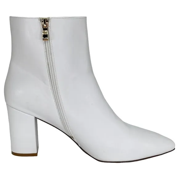 SMASH Shoes Chiku White Faux Leather Womens Ankle Boots Size 12W