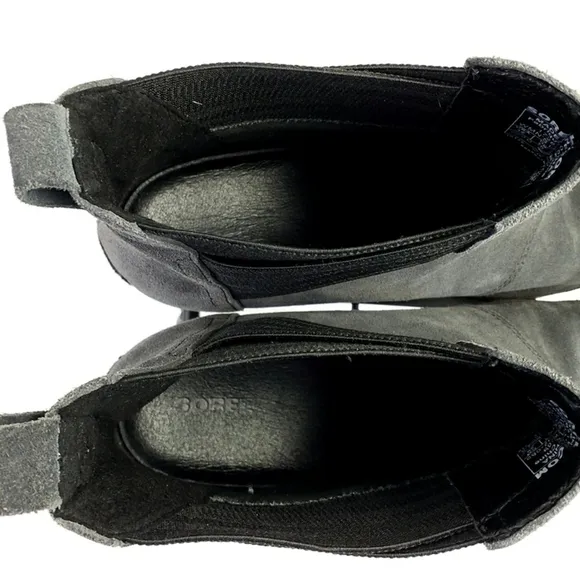 Sorel Addington Grey Suede Waterproof Heeled Chelsea Ankle Boots Womens Size 12