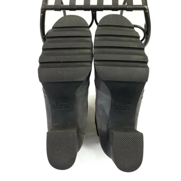 Sorel Addington Grey Suede Waterproof Heeled Chelsea Ankle Boots Womens Size 12