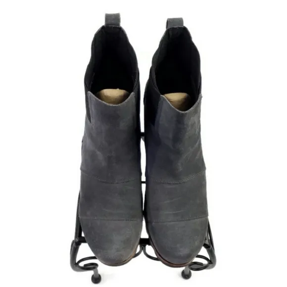 Sorel Addington Grey Suede Waterproof Heeled Chelsea Ankle Boots Womens Size 12