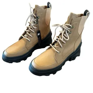 Sorel Brex Boot Lace Waterproof Leather Lace Up Boots NEW Size 8 Tawny Buff Tan