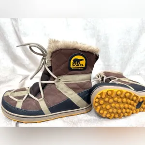 Sorel Brown and Tan Waterproof Boots