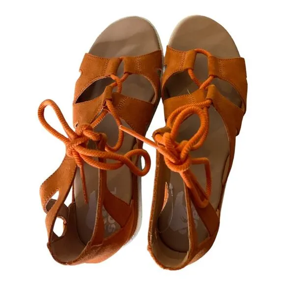 Sorel Burnt Orange Cameron Flatform Lace Gladiator Sandals Women'sSize 8.5 NEW