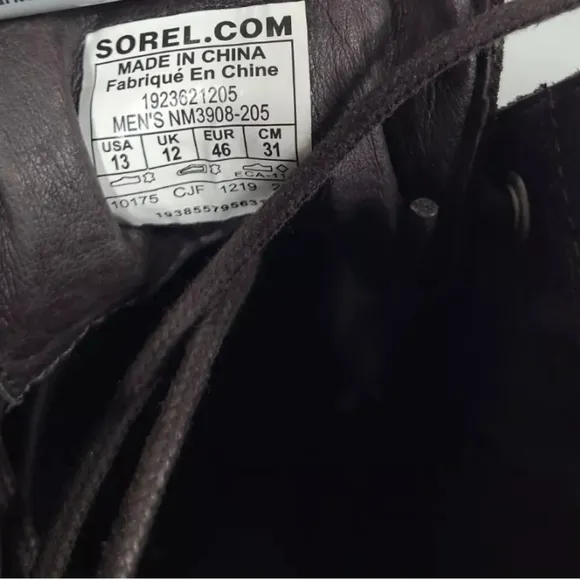 Sorel Caribou Six Brown Leather‎ Waterproof Boots Men's size 13