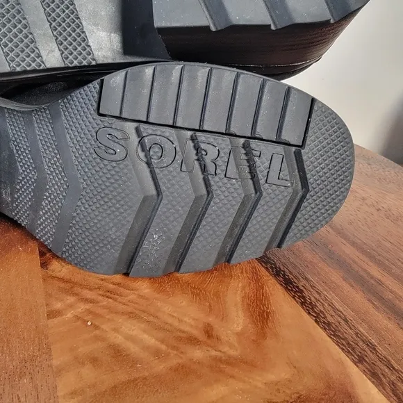 Sorel Cate Black Leather Waterproof Moto Boots Size 7.5