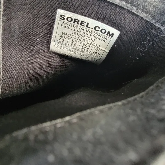 Sorel Cate Black Leather Waterproof Moto Boots Size 7.5