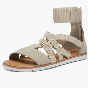 Sorel Ella II Ankle Strap Sandals Women’s Size 7 Ruched Taupe Gray