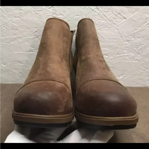 SOREL Evie Pull-On Size 6.5 Velvet Tan Waterproof Leather &amp; Suede Ankle Boots