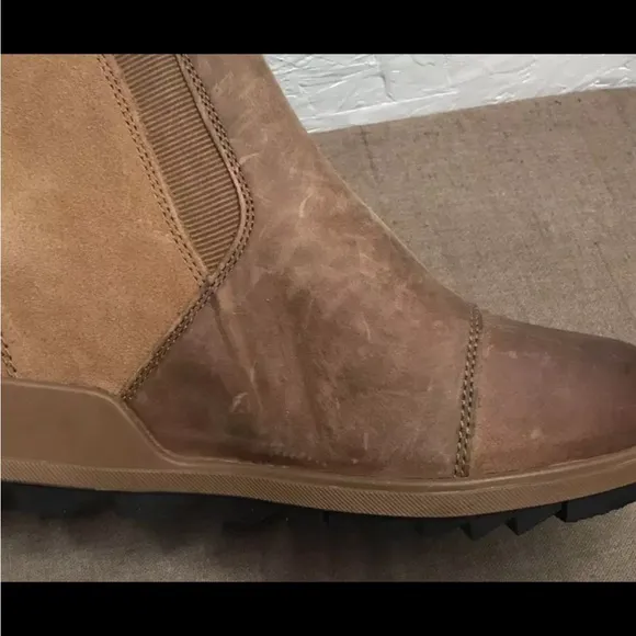 SOREL Evie Pull-On Size 6.5 Velvet Tan Waterproof Leather &amp; Suede Ankle Boots