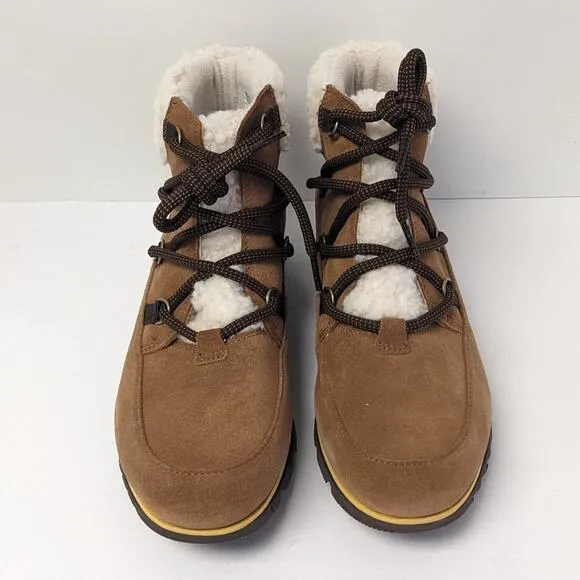 Sorel Harlow Lace Cozy Winter Boots, Tan Suede, Women's 10 M