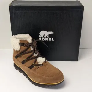 Sorel Harlow Lace Cozy Winter Boots, Tan Suede, Women's 10 M
