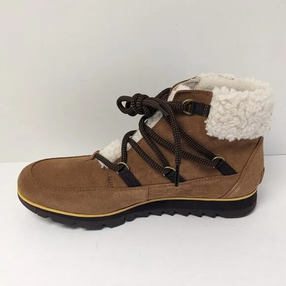 Sorel Harlow Lace Cozy Winter Boots, Tan Suede, Women's 10 M