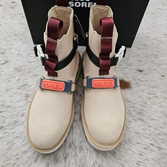 SOREL Hi-Line EQ Women's Waterproof Chelsea Boots in Ceramic Chalk Size 8 NEW