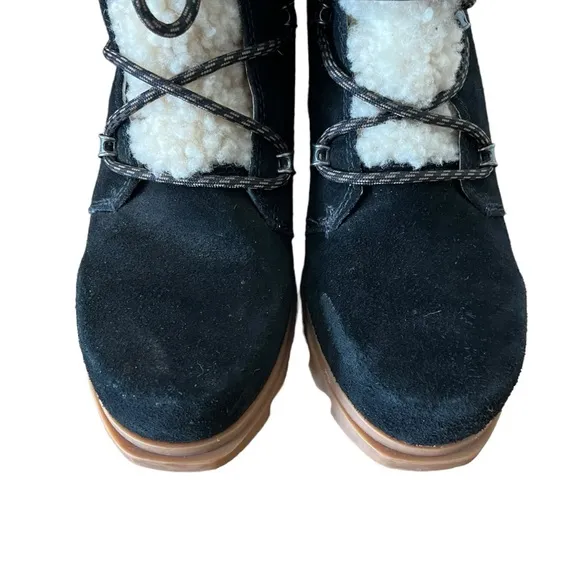 Sorel Joan of Arctic III Lace Cozy Boots in black Shearling waterproof s…