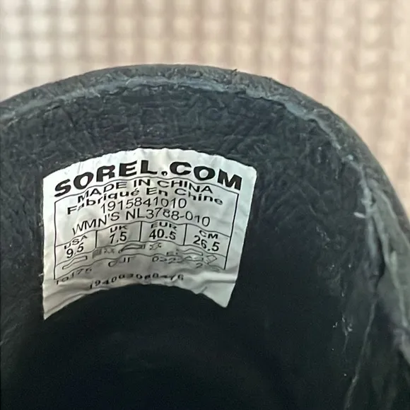 Sorel Joan Uptown Chelsea Waterproof Black Leather Ankle Boots Womens Size 9.5