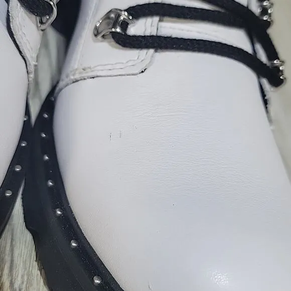 Sorel Lennox Lace Up Waterproof Leather Boots, White, Women's 10, NWT