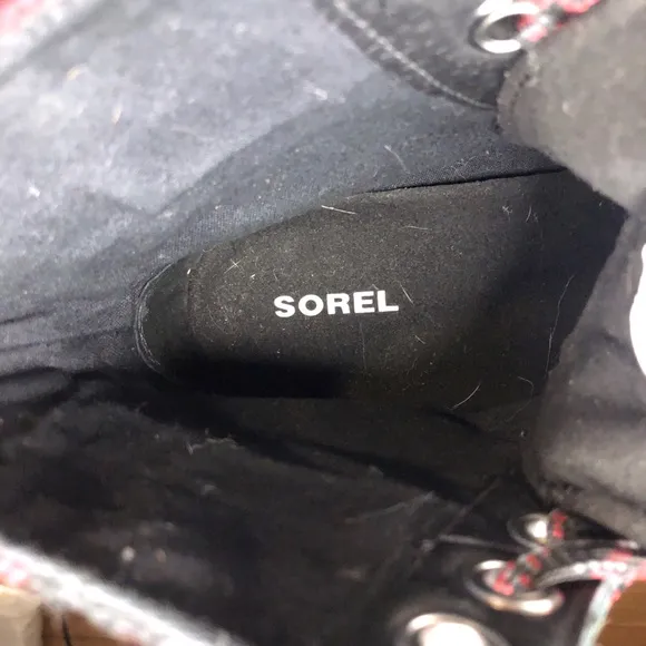 Sorel Lexie Black Leather Wedge Ankle Boots 6.5