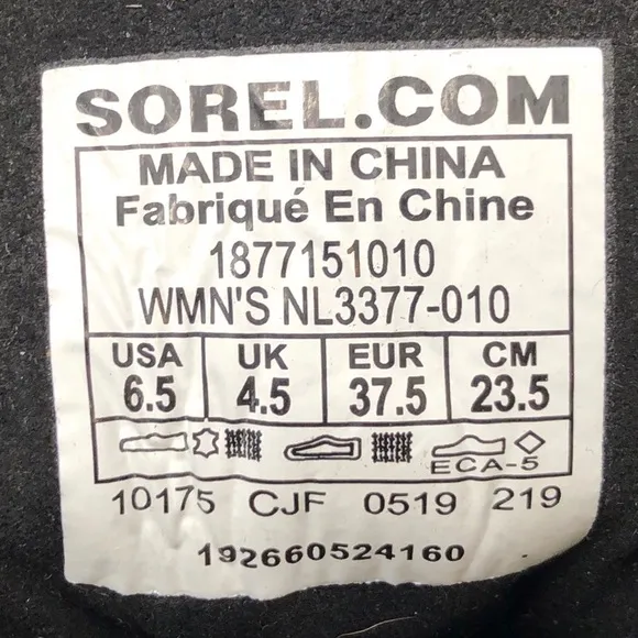 Sorel Lexie Black Leather Wedge Ankle Boots 6.5