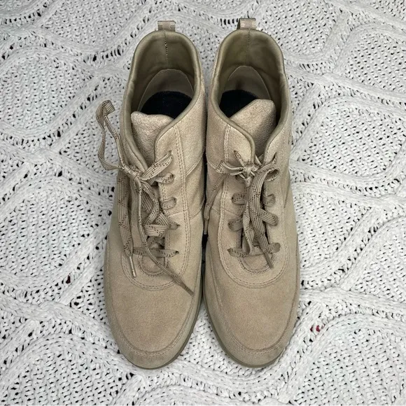 Sorel Tan Evie Sport Lace Up Bootie Waterproof Suede Wedge Ankle‎ Sneaker Boots