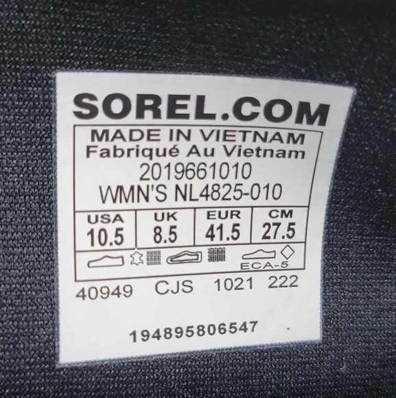Sorel Women’s Boots Kinetic Breakthru Acadia Waterproof Black Size 10.5 New