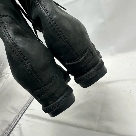 Sorel Women's Joan Of Arctic Wedge II Black Boots Size 10.5 Leather Waterproof