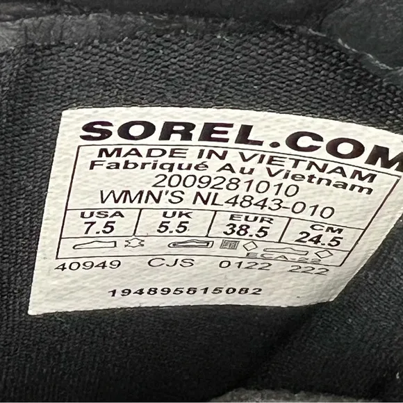 Sorel Women's Lennox Leather Lace-Up STKD WP Boots 7.5US Black / Sea Salt $190