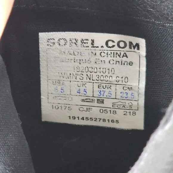 SOREL Women's Lolla US6,5 Black Suede Waterproof Leather Ankle Boots Booties