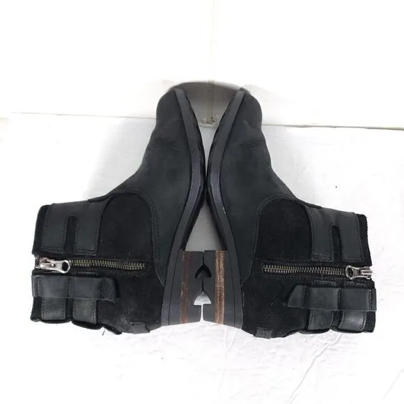 SOREL Women's Lolla US6,5 Black Suede Waterproof Leather Ankle Boots Booties