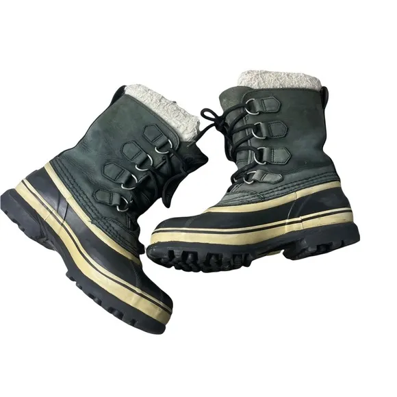 SOREL Women's NL 1005-011 Gray Caribou Leather Waterproof Snow Winter Boots 5