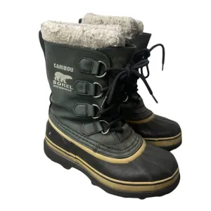 SOREL Women's NL 1005-011 Gray Caribou Leather Waterproof Snow Winter Boots 5
