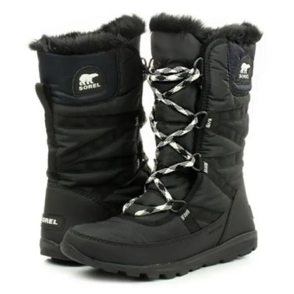 Sorel Women’s Whitney Tall Lace II Boot Black Waterproof Boots Women’s Size 5