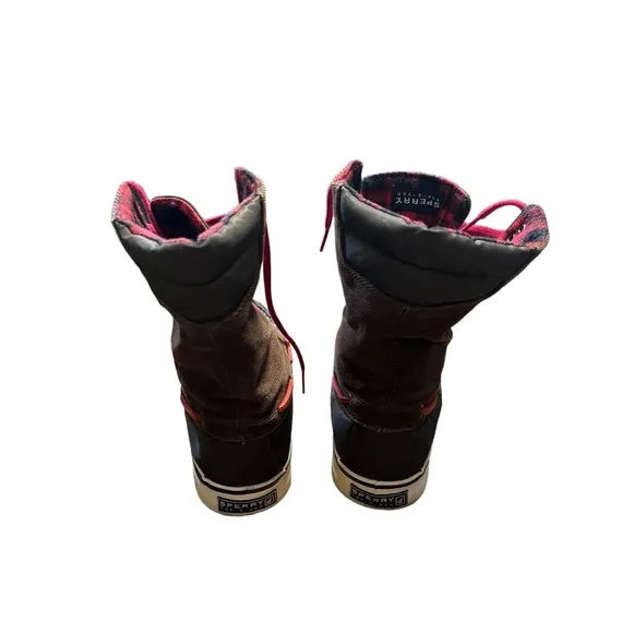 Sperry Top Sider Acklins Boots Size 7.5 Corduroy Flannel Plaid Fall Outd…