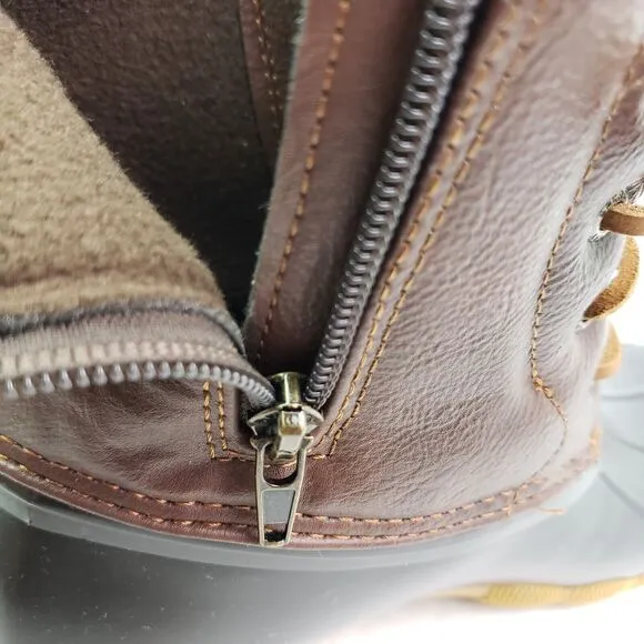 Sperry Top Sider Saltwater Youth Size 2Y Brown Leather Waterproof Duck Boots