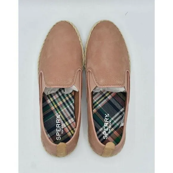 Sperry Womens Size 7 M Sailor Blush Jute Slip On Shoes STS84893