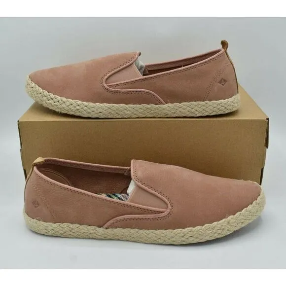 Sperry Womens Size 7 M Sailor Blush Jute Slip On Shoes STS84893