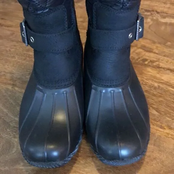 Sperry Saltwater Tall Buckle Nylon Quilt black size 5