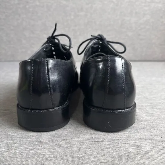 Stacy Adams Mens Oxford Lace Shoe Black Leather Size 10 M Tie Up 20135-001