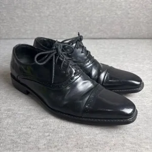 Stacy Adams Mens Oxford Lace Shoe Black Leather Size 10 M Tie Up 20135-001