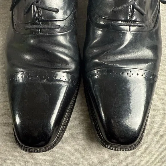 Stacy Adams Mens Oxford Lace Shoe Black Leather Size 10 M Tie Up 20135-001