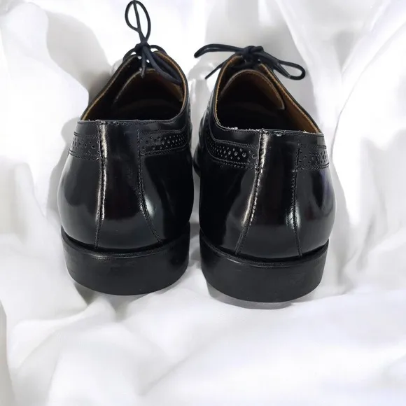 Stafford Wingtip Oxford Dress Shoes Leather Lace Up Black Brogue Men 10 EEE Wide