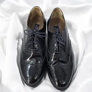 Stafford Wingtip Oxford Dress Shoes Leather Lace Up Black Brogue Men 10 EEE Wide