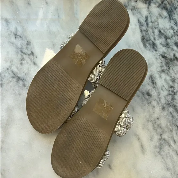 Steve Madden Rhinestone Silver Braided Women's Sandals | 8.5